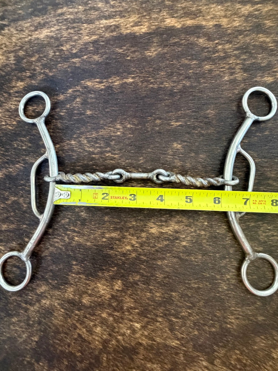 6.25 inch J & C Bits Sweet Twisted Wire Dogbone Gag Bit    B1353