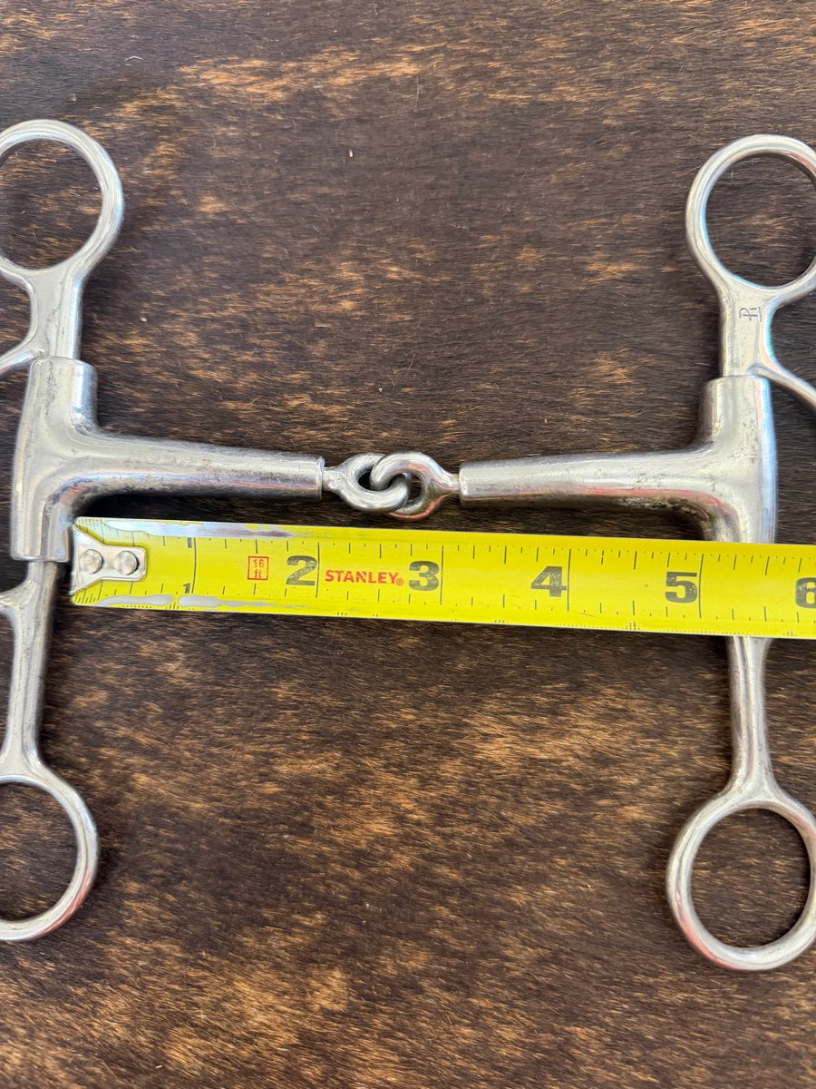 5 inch Robart Pinchless Short Shank Training Snaffle Stainless Steel Bit Copper Inlays      B1354