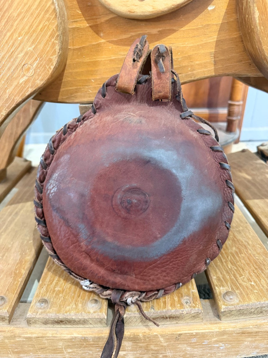 Vintage Western Style Leather Covered Cowboy Canteen     SB1123