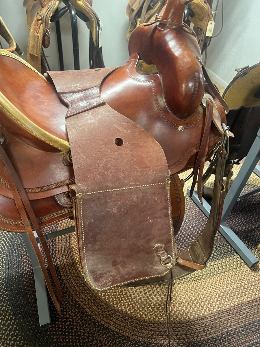 Leather Saddle Bags with Tie Strings     SB1111