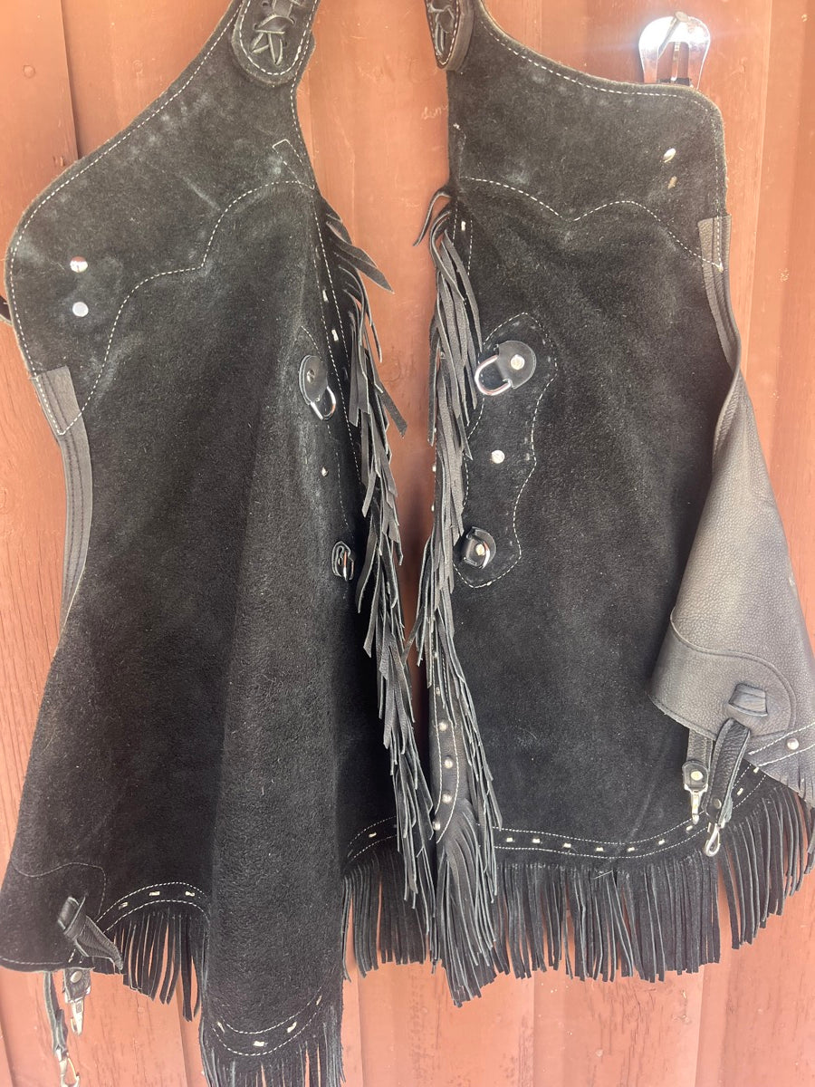 Al Levey Custom Black Leather Chinks   CH1112