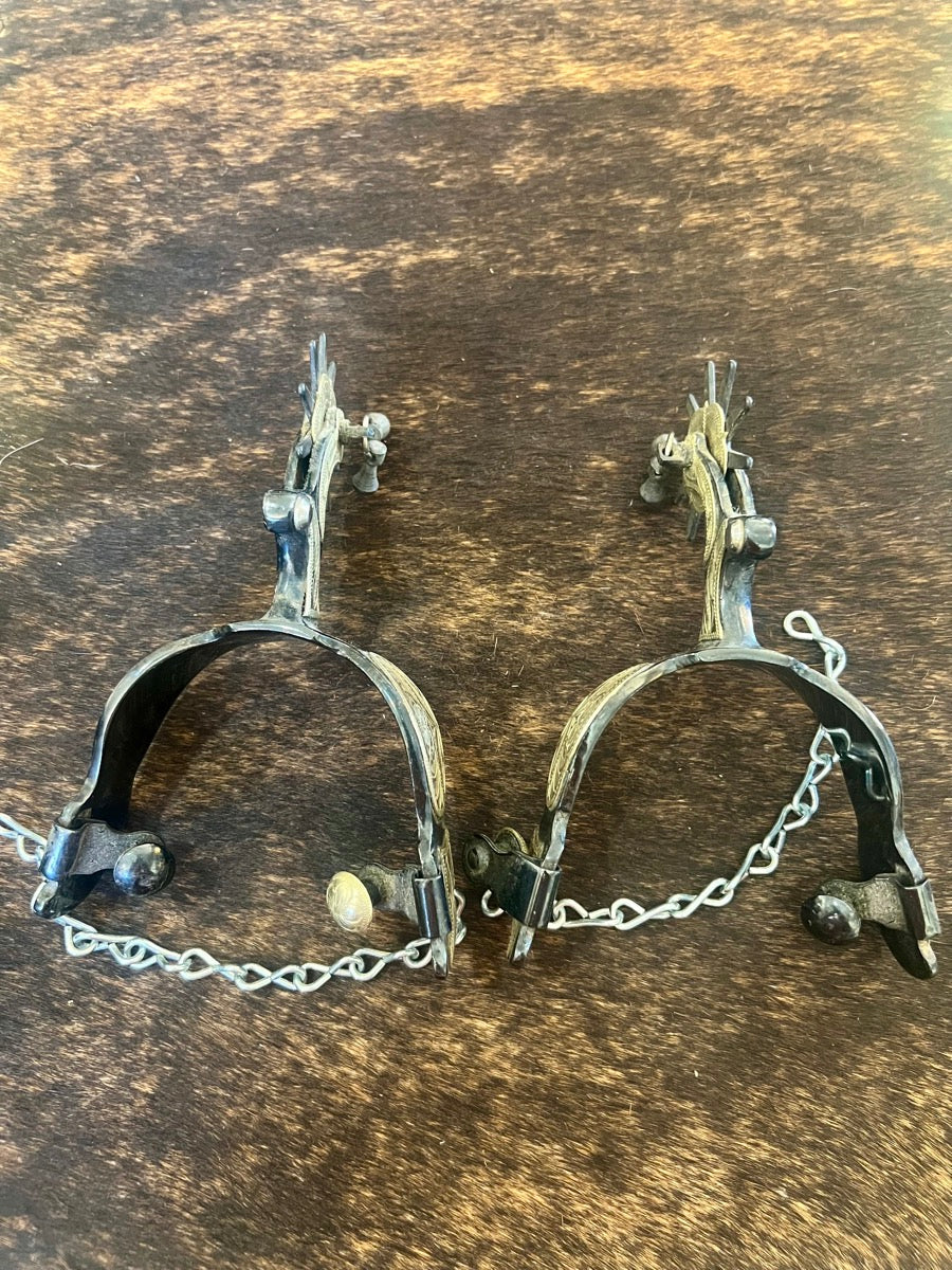 Black Steel Western Jingle Bob Spurs    SPR1122