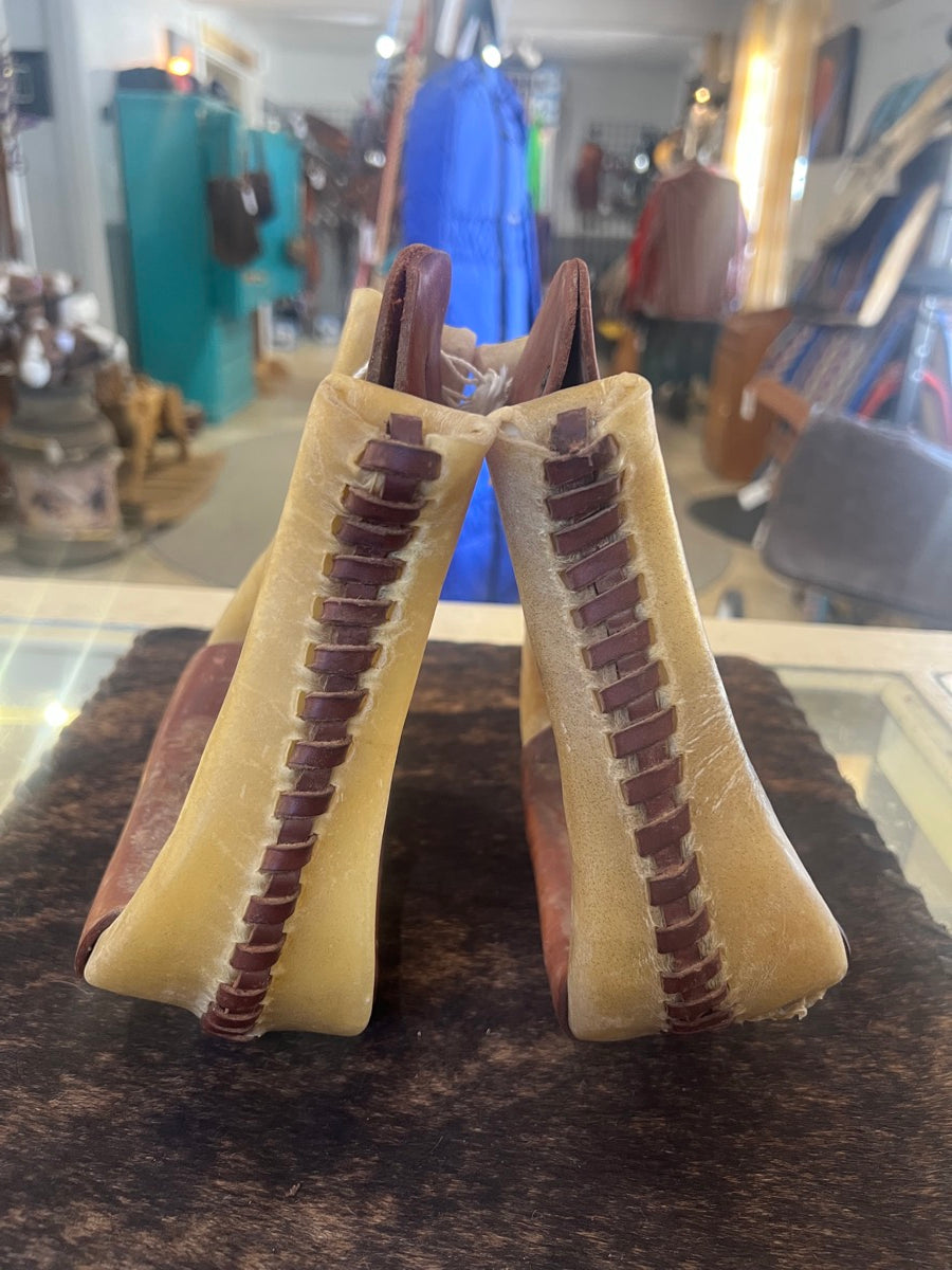 Laced Rawhide Bell Stirrups    STR1113