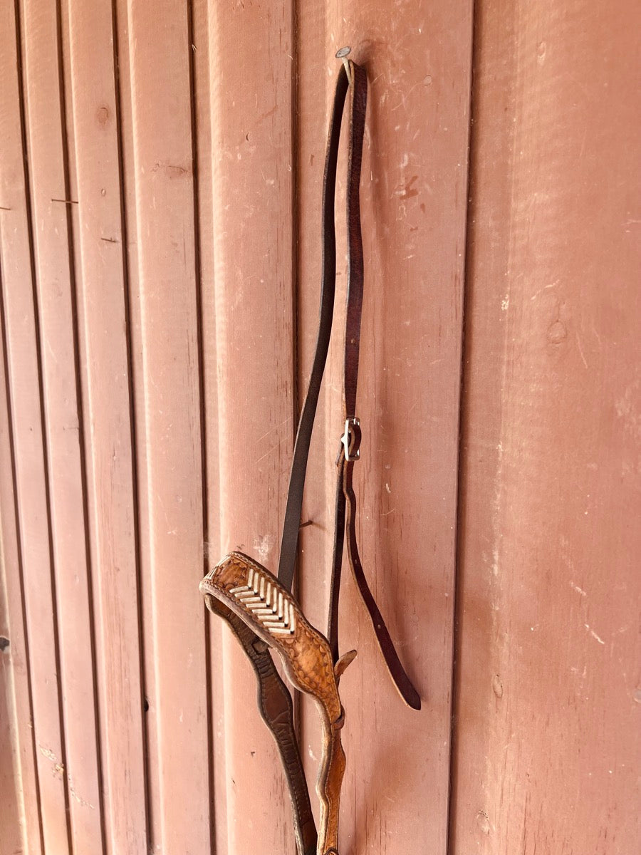 Rawhide Laced Leather Tie Down Noseband