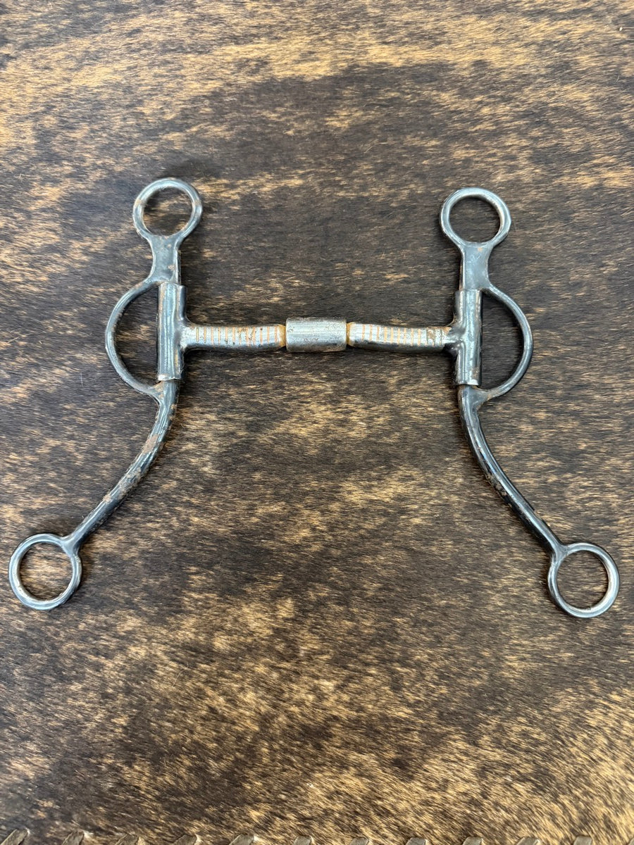 Dutton Bit horse bits view of inlaid copper