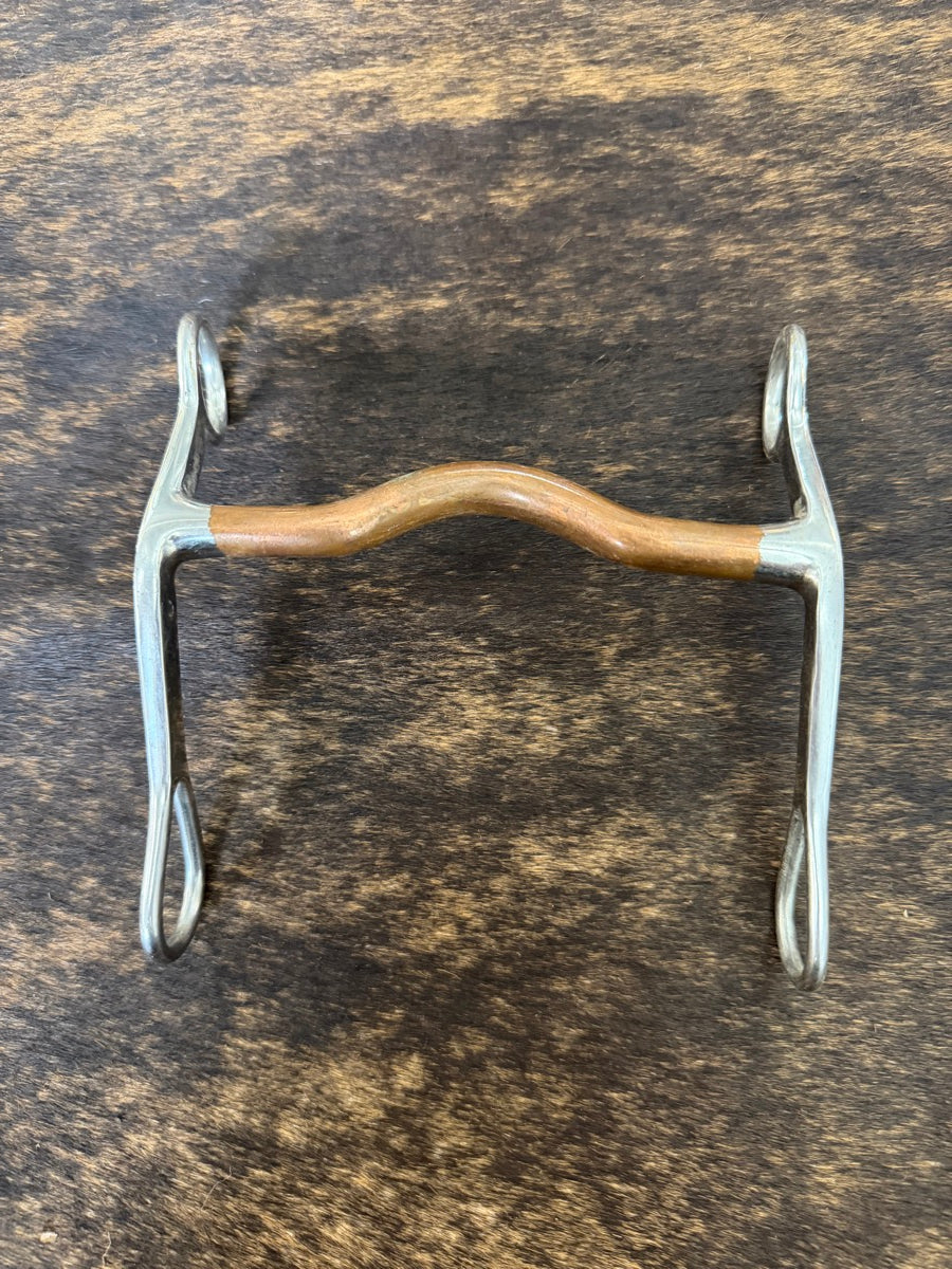 Copper-mouth horse bit with 5-inch medium-port mouthpiece