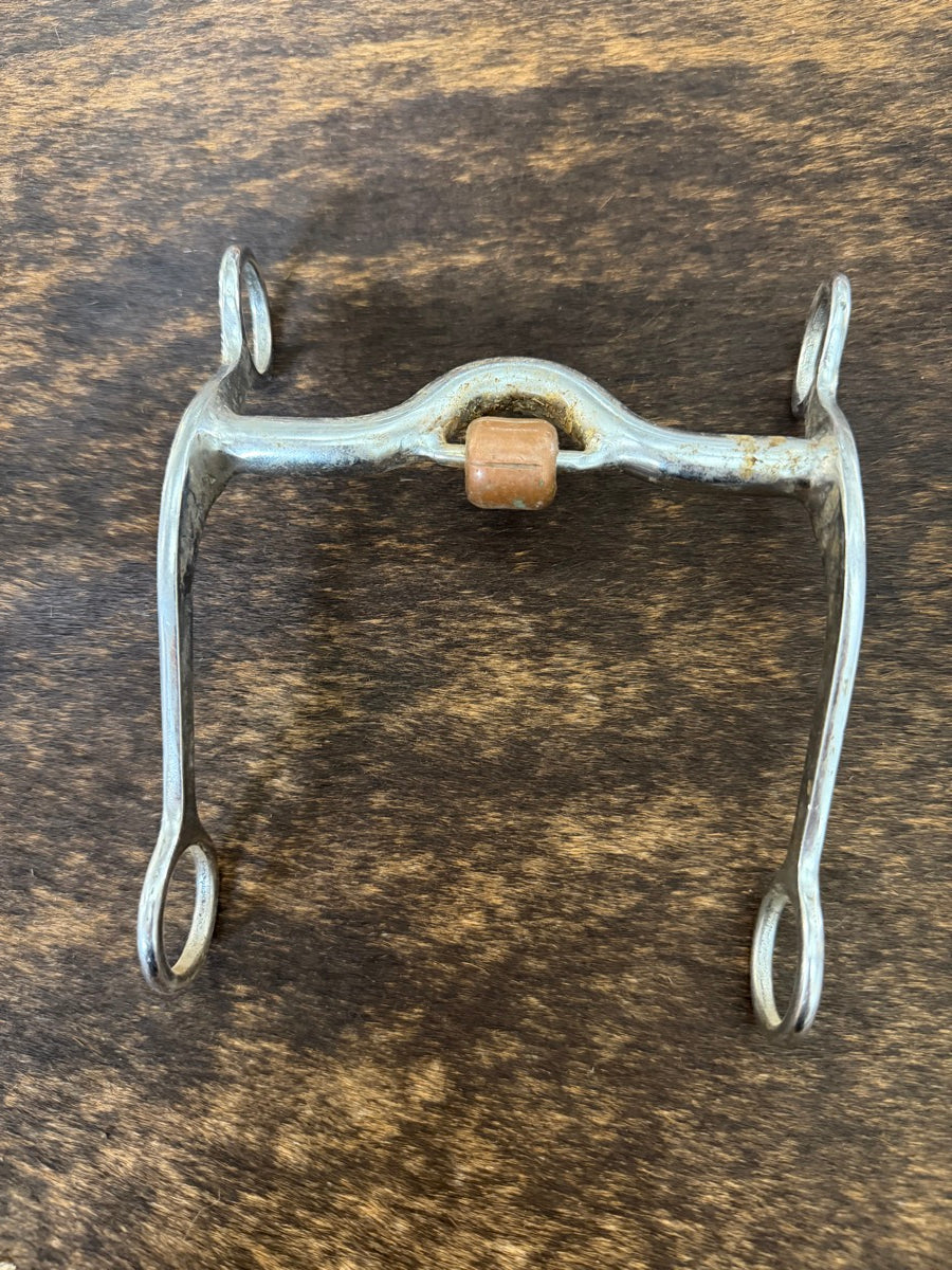 Ported Mouth with Copper Roller Shanked Western Horse Bit  