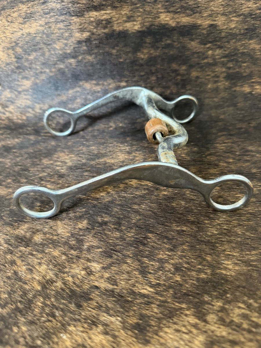 Ported Mouth with Copper Roller Shanked Western Horse Bit      B1362