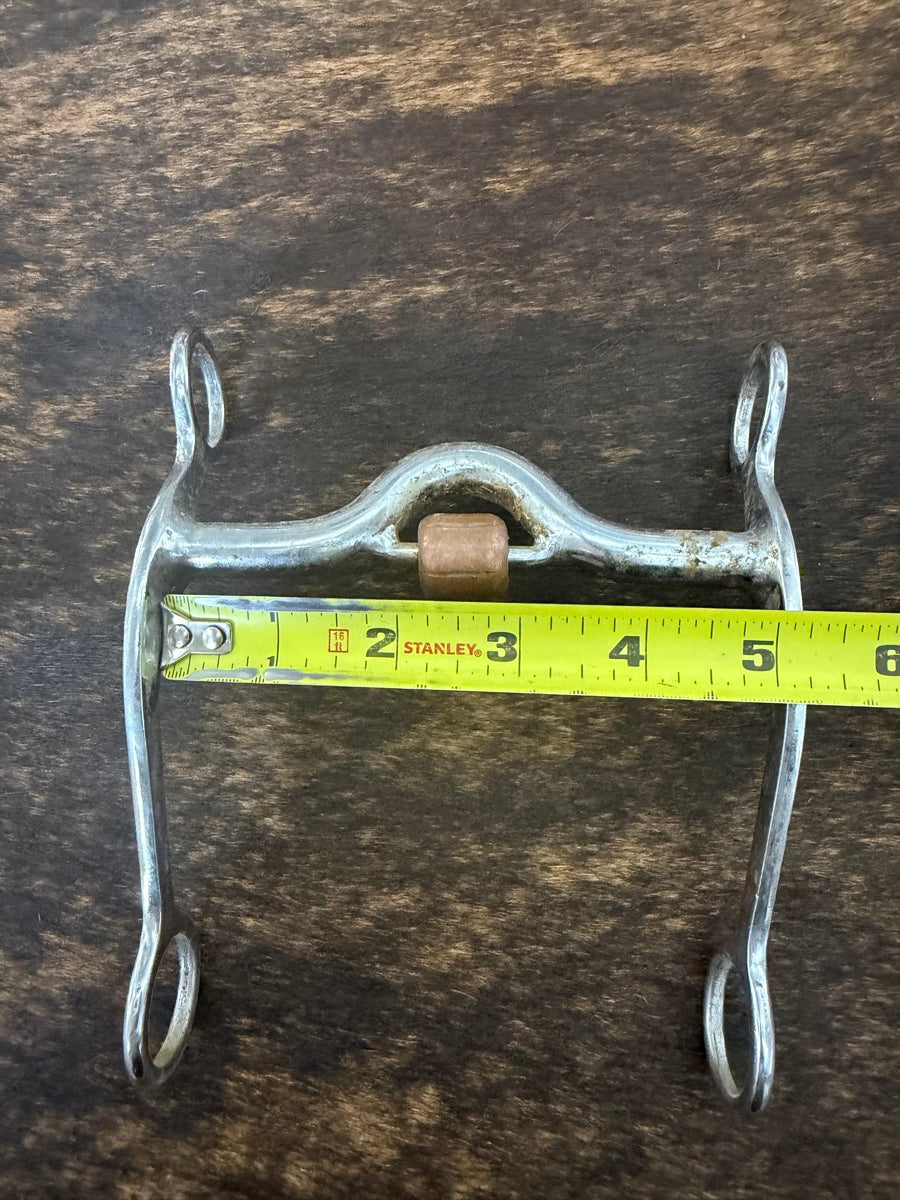 Ported Mouth with Copper Roller Shanked Western Horse Bit      B1362
