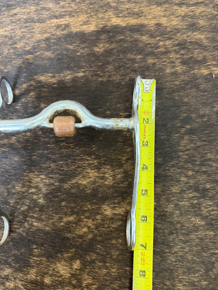 Ported Mouth with Copper Roller Shanked Western Horse Bit      B1362