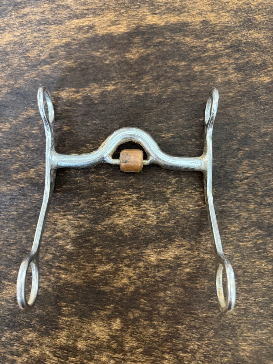 Ported Mouth with Copper Roller Shanked Western Horse Bit      B1362