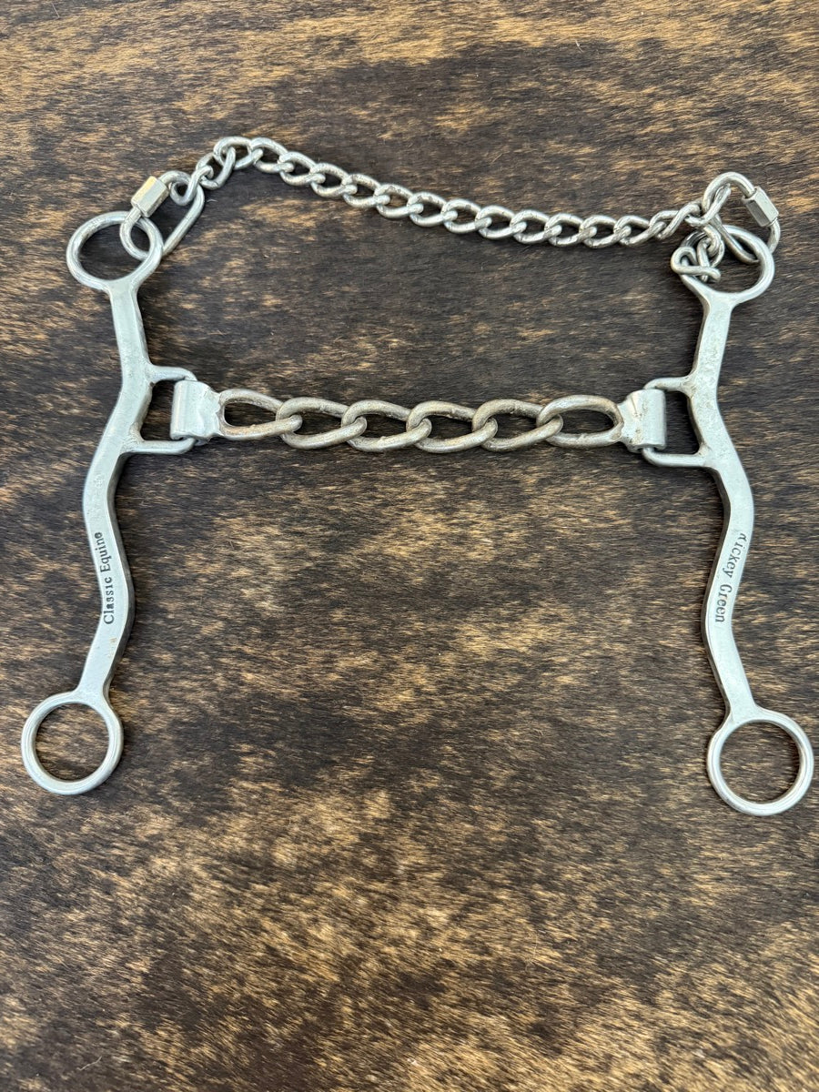 Classic Equine Rickey Green Chain Western Horse Bit     B1366