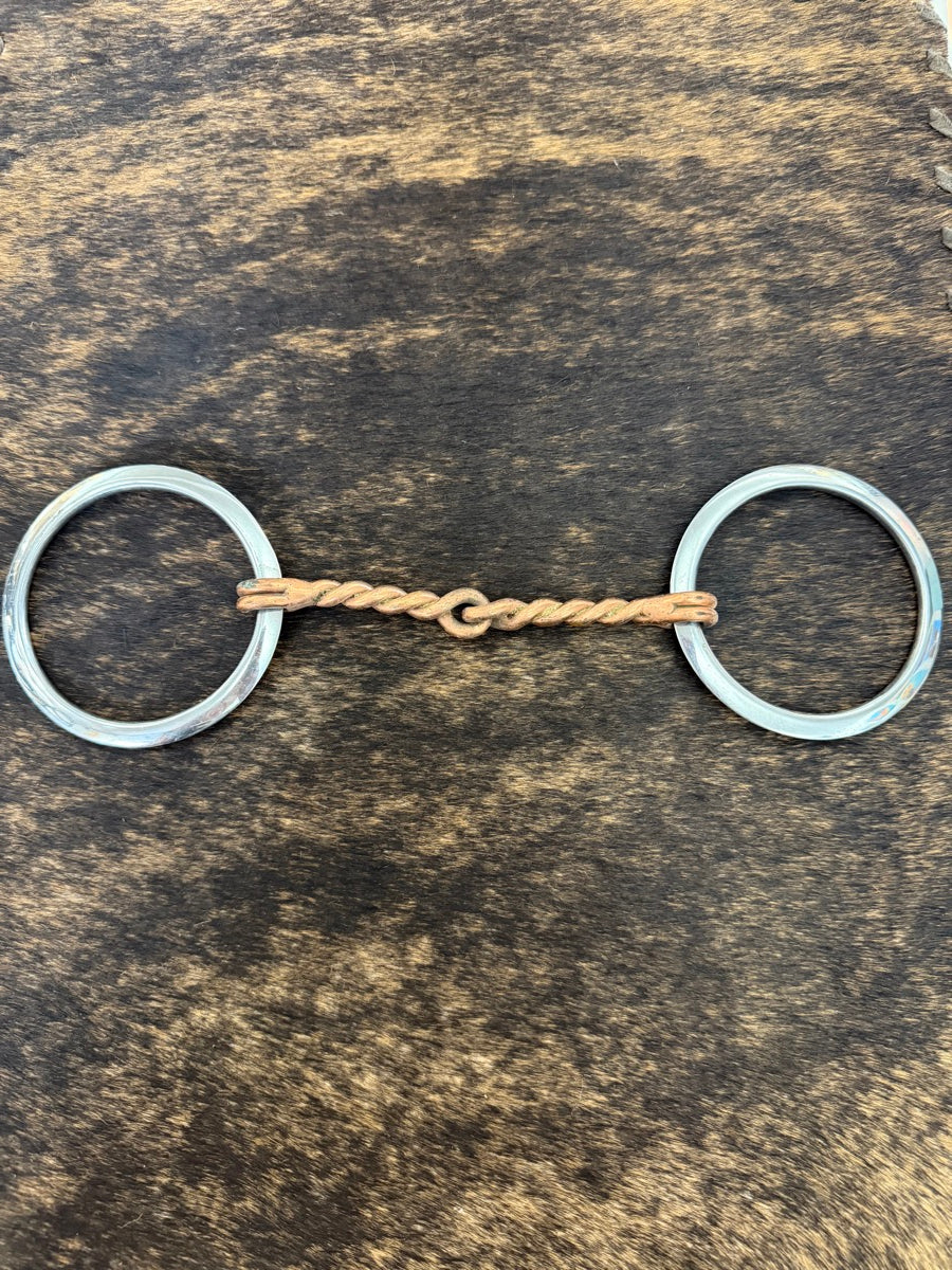 5" Copper Twisted Wire O Ring Snaffle Bit