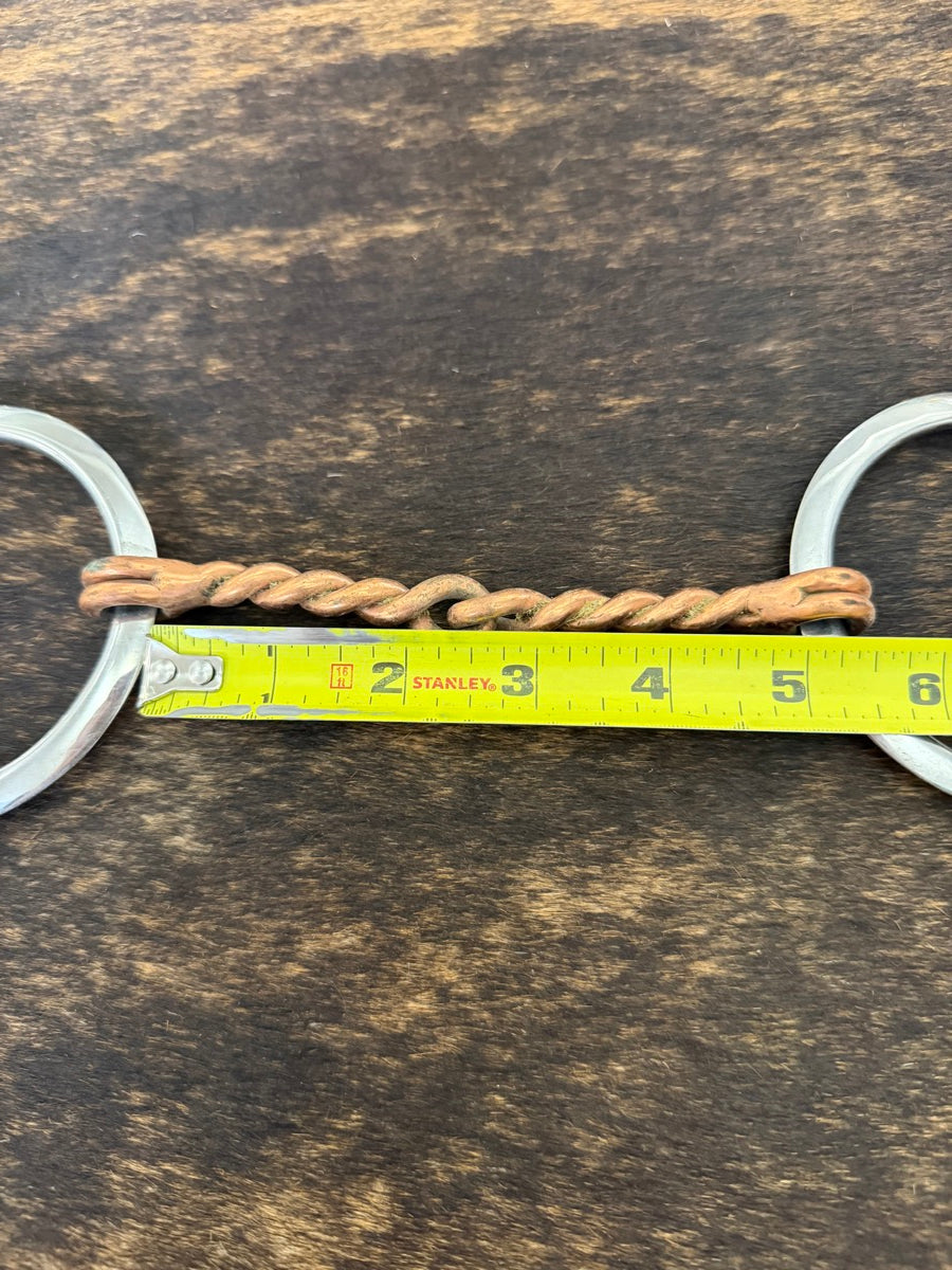 5 inch Copper Twisted Wire O Ring Snaffle Bit     B1368