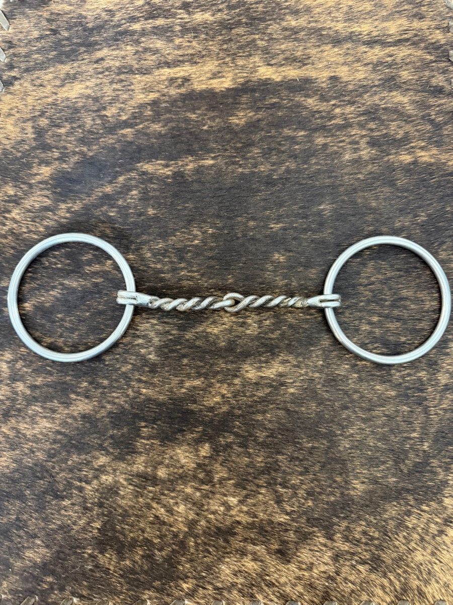 5 inch Bit Master BM Twisted Wire Sweet Iron Mouth O Ring Snaffle Bit