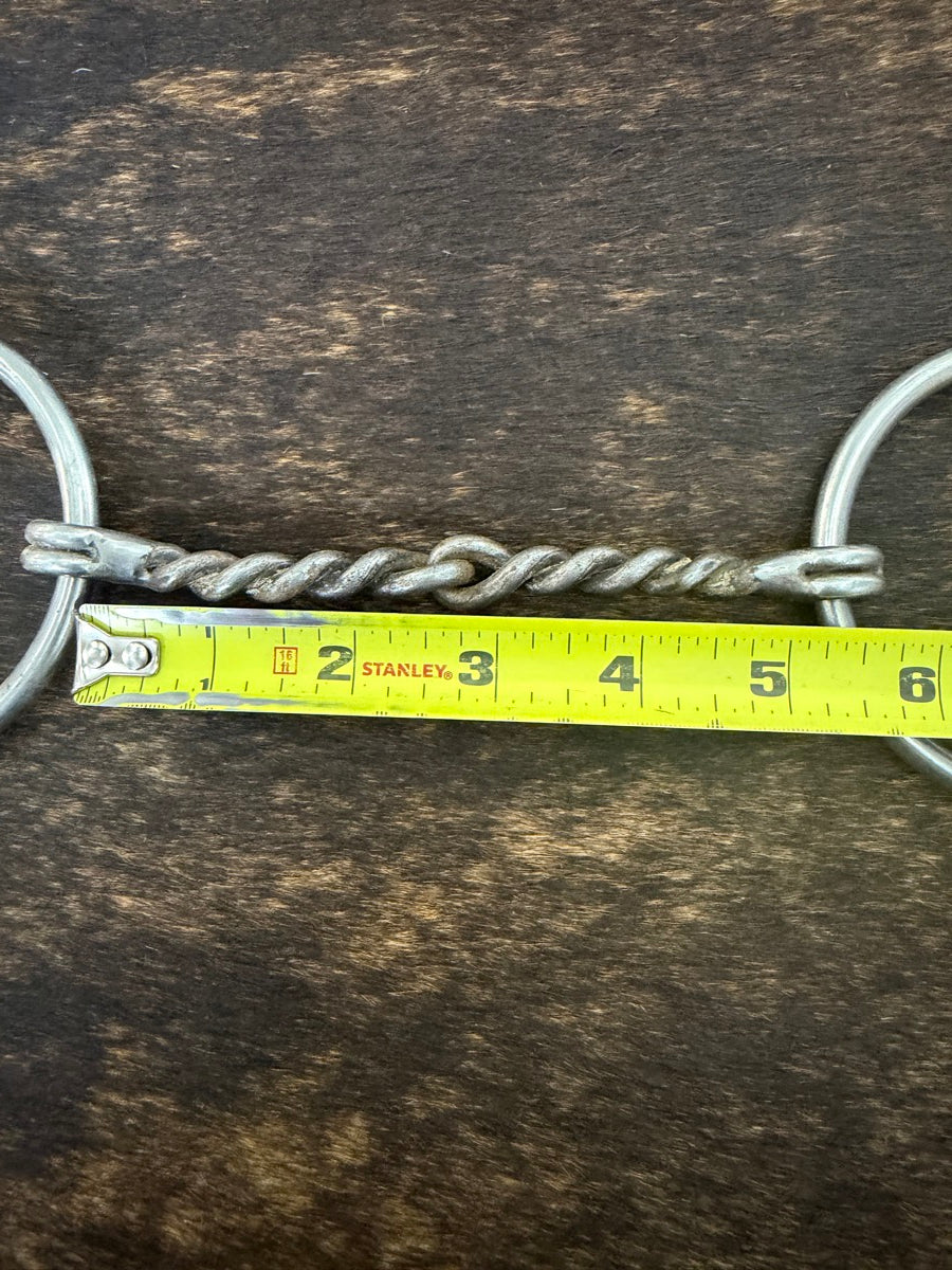 5 inch Bit Master BM Twisted Wire Sweet Iron Mouth O Ring Snaffle Bit     B1369
