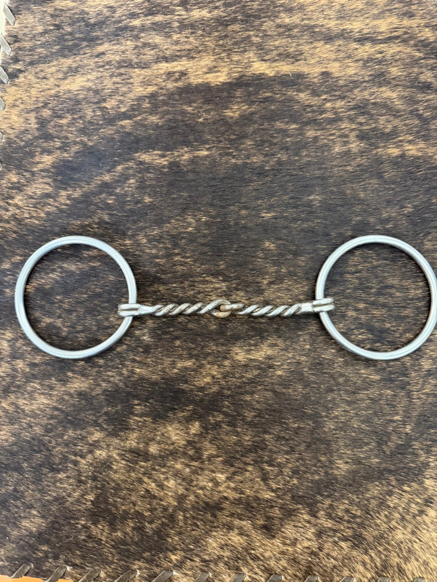 5 inch Bit Master BM Twisted Wire Sweet Iron Mouth O Ring Snaffle Bit     B1369