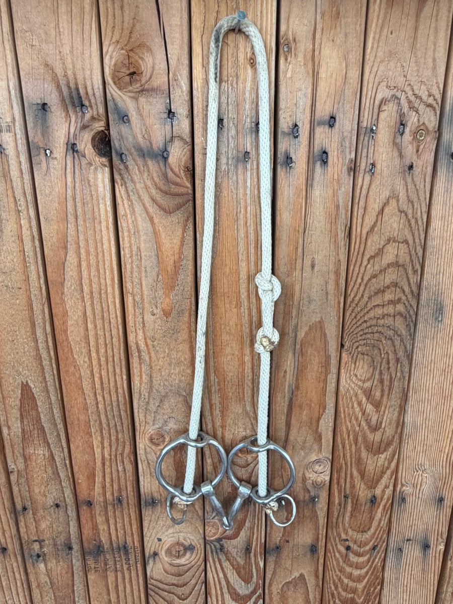 Used 5" Round Rope Gag Snaffle Horse Bit