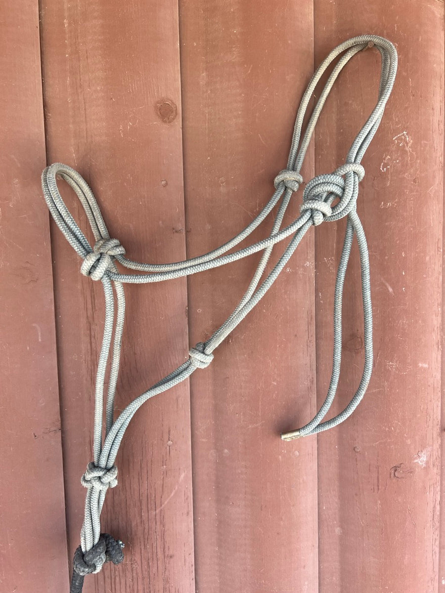 Gray Rope Horse Halter and Lead Rope    HL1136