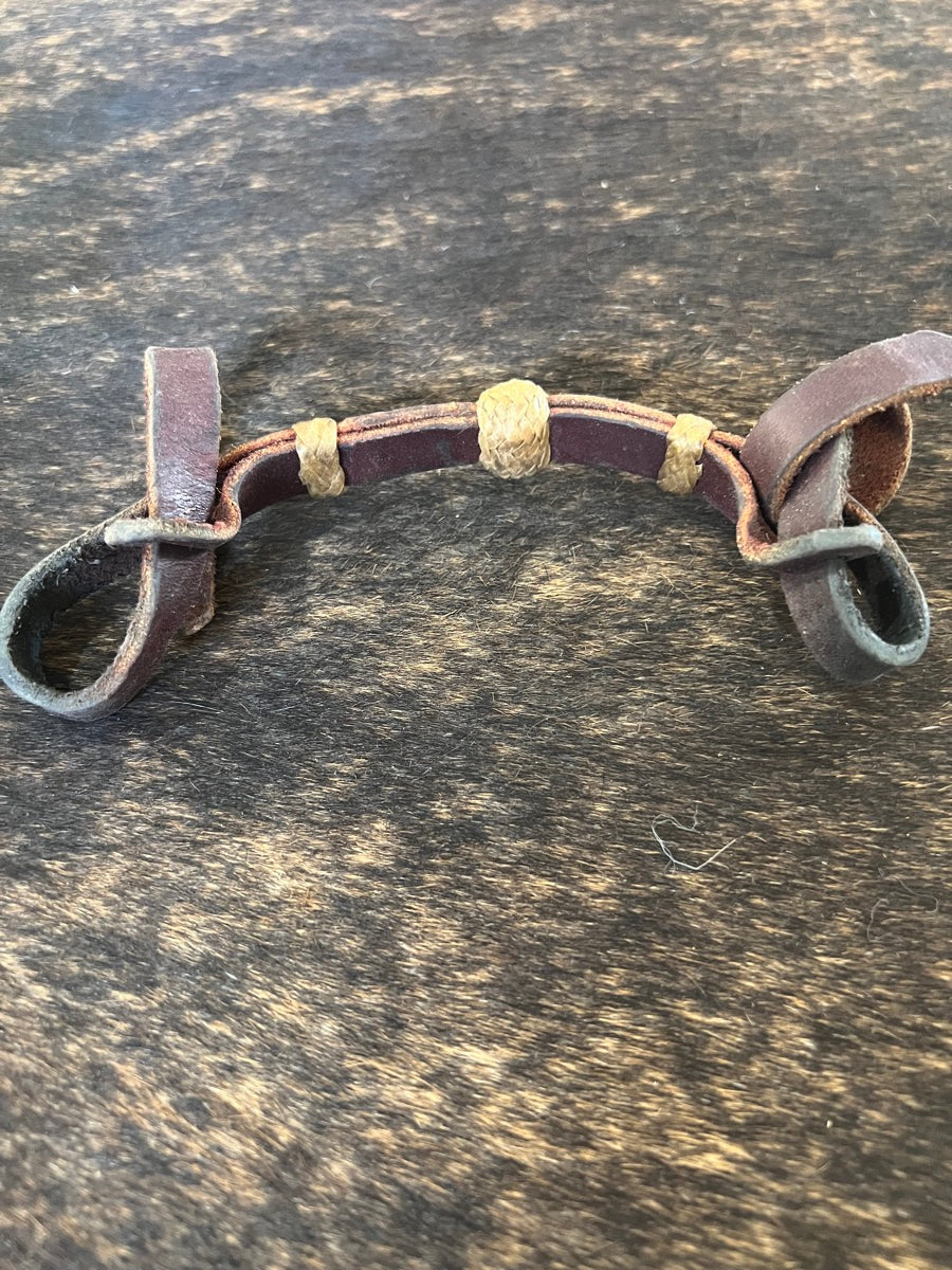 Harness Tie Curb Strap with Rawhide Buttons     CRB1113