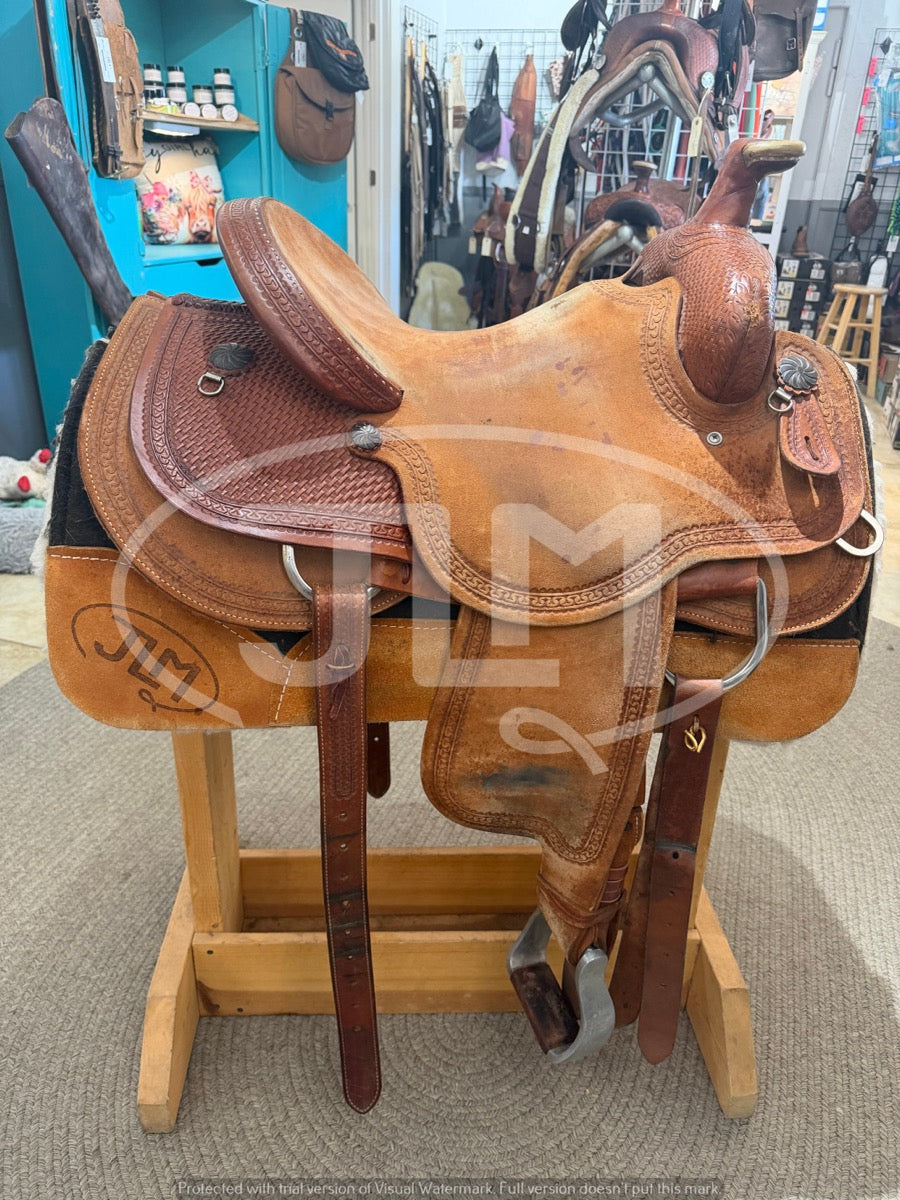 15.5" Circle Y Dan Byrd DB Super Shooter Mounted Shooter Saddle    S1129