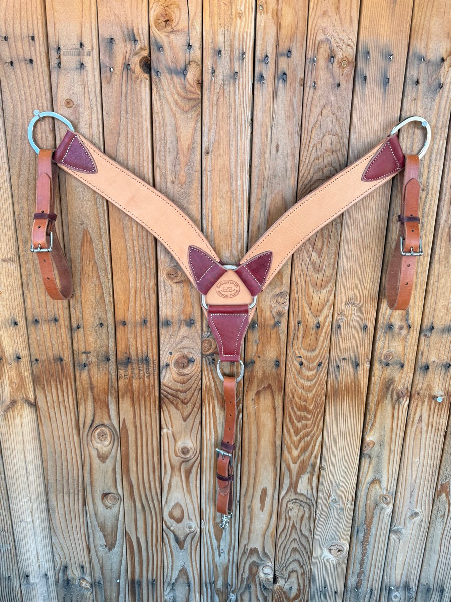 HR Saddles 2.5 inch Two Tone Leather Breast Collar       BCL1167
