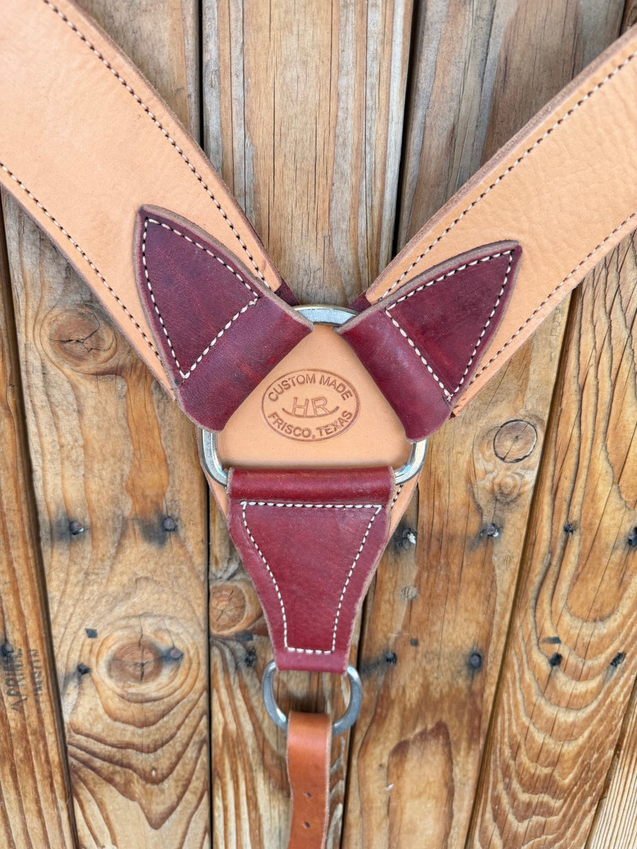 HR Saddles 2.5 inch Two Tone Leather Breast Collar       BCL1167