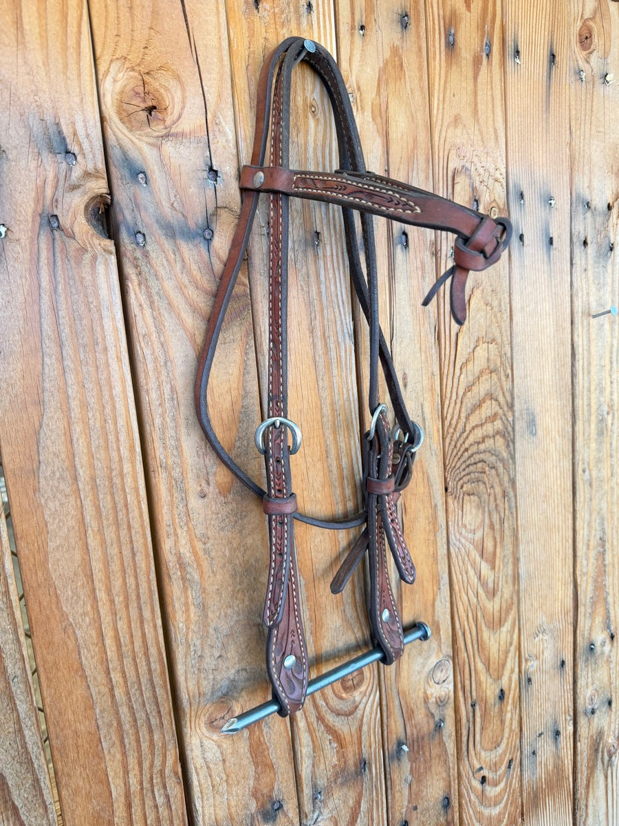 Leather Futurity Knot Browband Headstall     HS1254