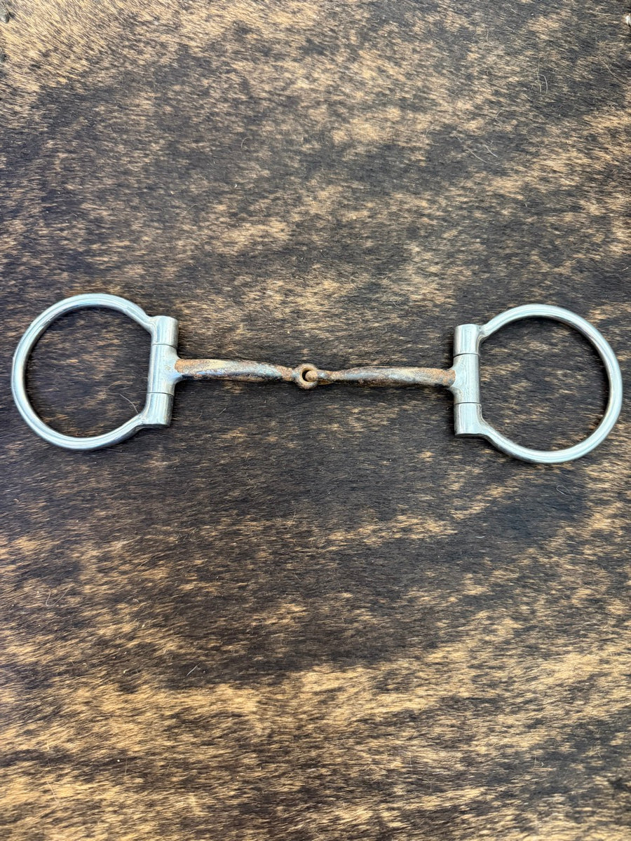 5 inch Offset Dee Ring Snaffle Bit with Sweet Iron Mouth Copper Inlay