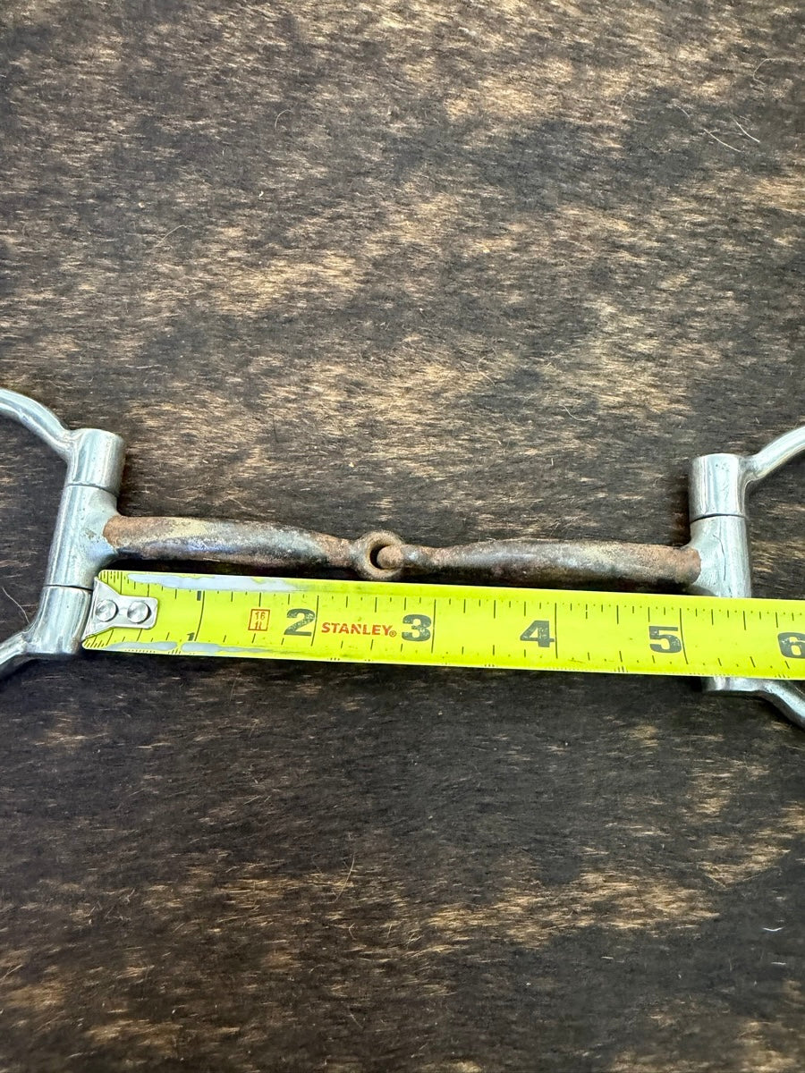 5 inch Offset Dee Ring Snaffle Bit with Sweet Iron Mouth Copper Inlay      B1375