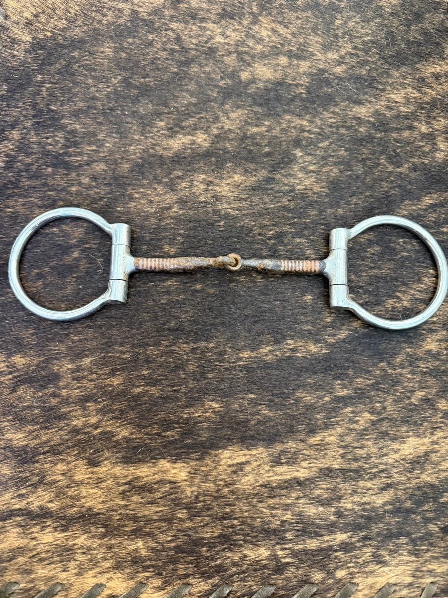 5 inch Offset Dee Ring Snaffle Bit with Sweet Iron Mouth Copper Inlay      B1375