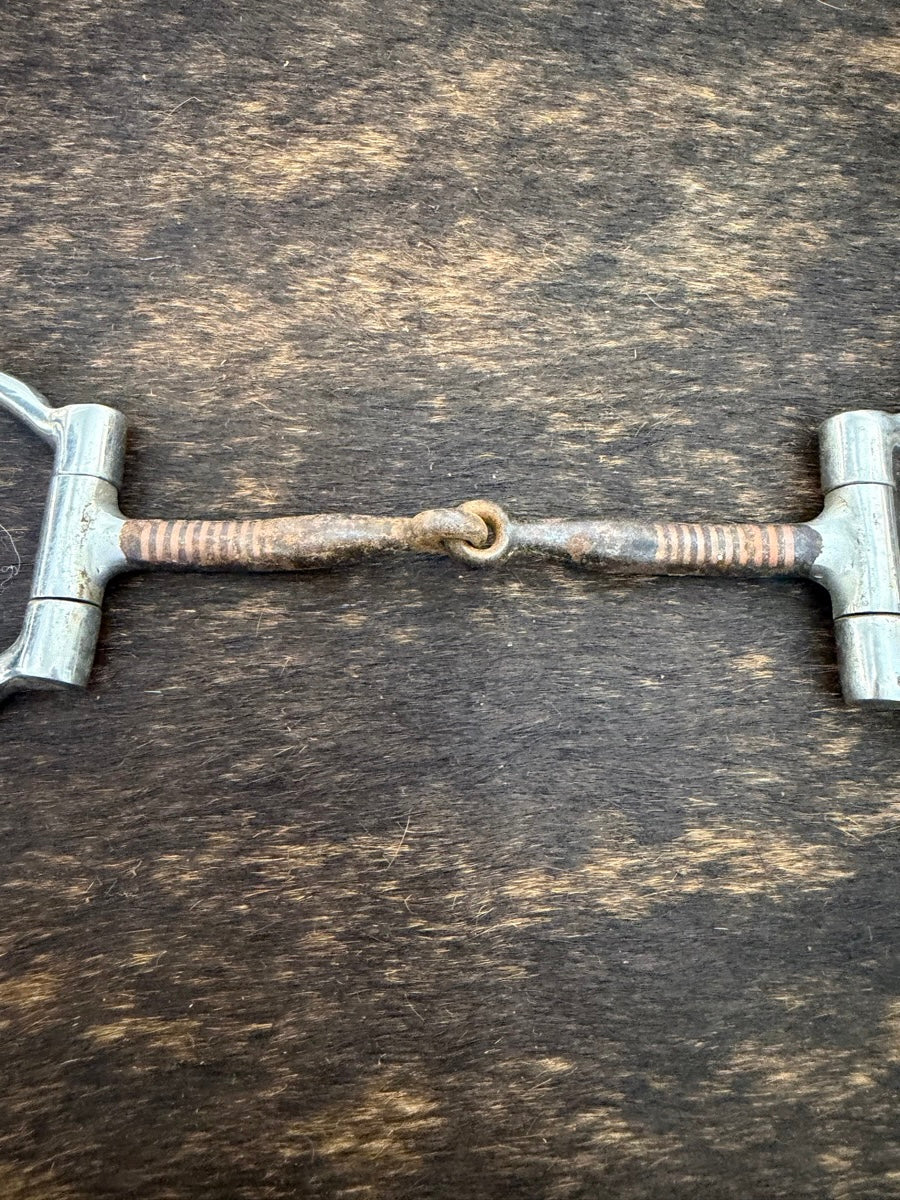 5 inch Offset Dee Ring Snaffle Bit with Sweet Iron Mouth Copper Inlay      B1375