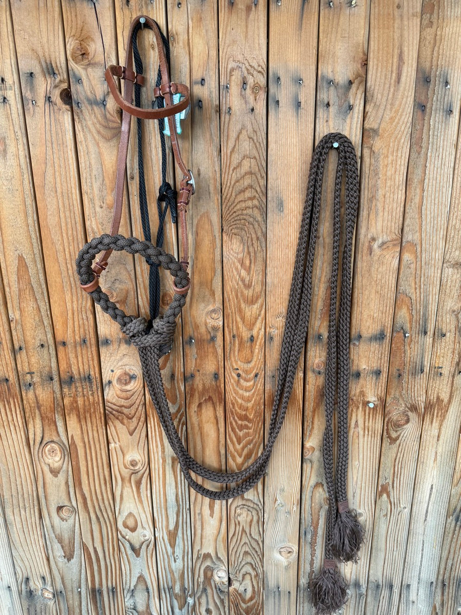 Professional's Choice Schutz Collection Loping Hackamore and Split Reins     HS1256