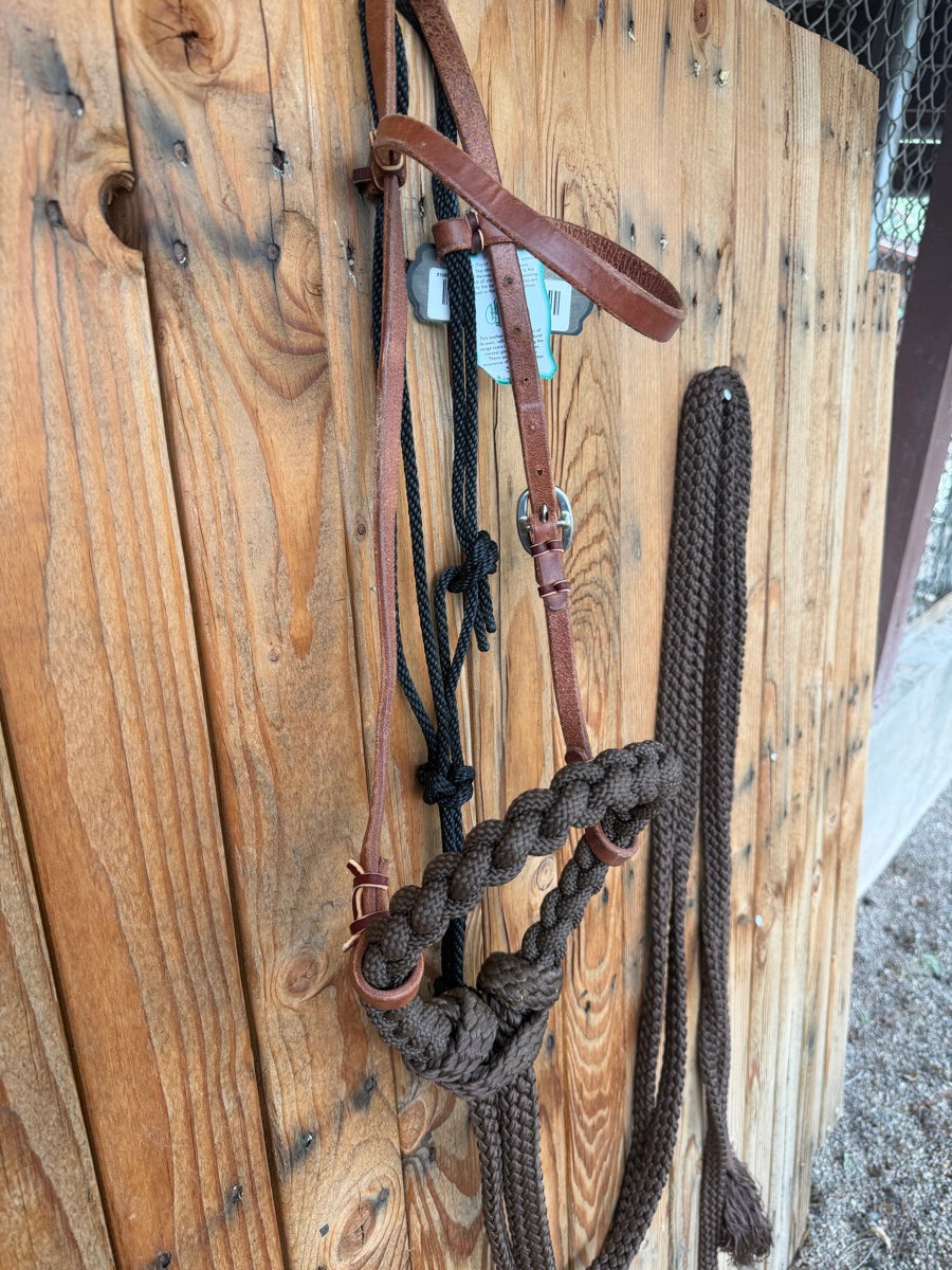 Professional's Choice Schutz Collection Loping Hackamore and Split Reins     HS1256