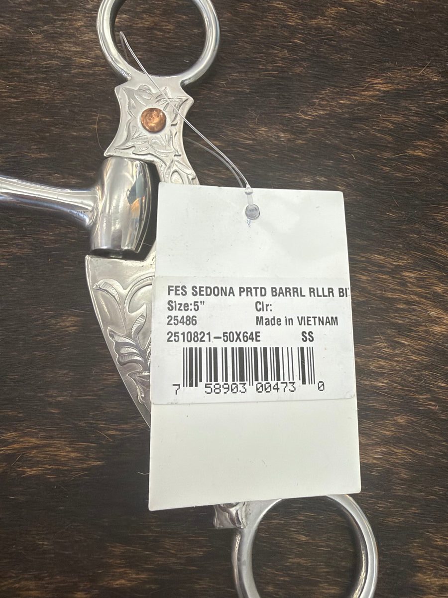 NWT Schneiders Sedona Ported Barrel Curb Bit with Copper Roller       B1380