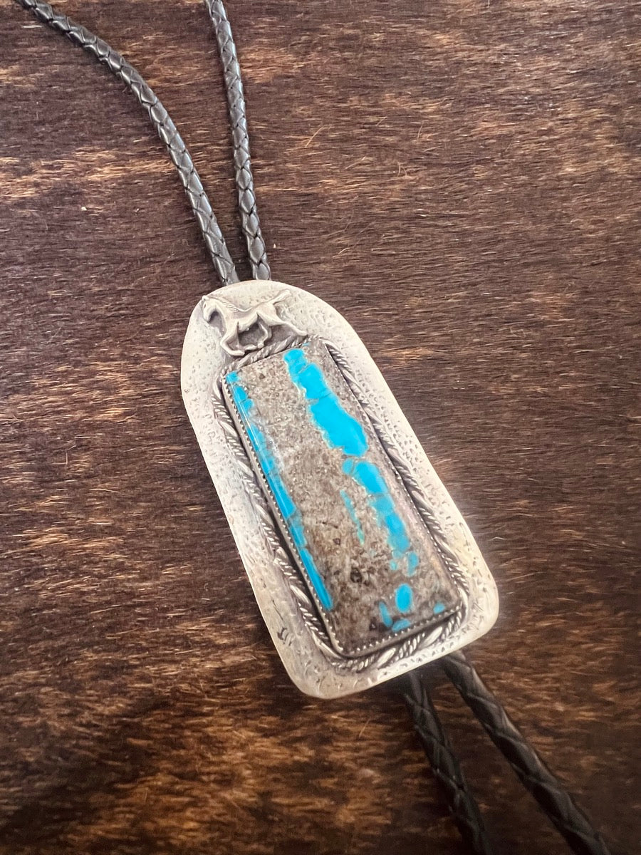 Kingman Turquoise Bolo Tie by Kevin Kietzman     JL1111