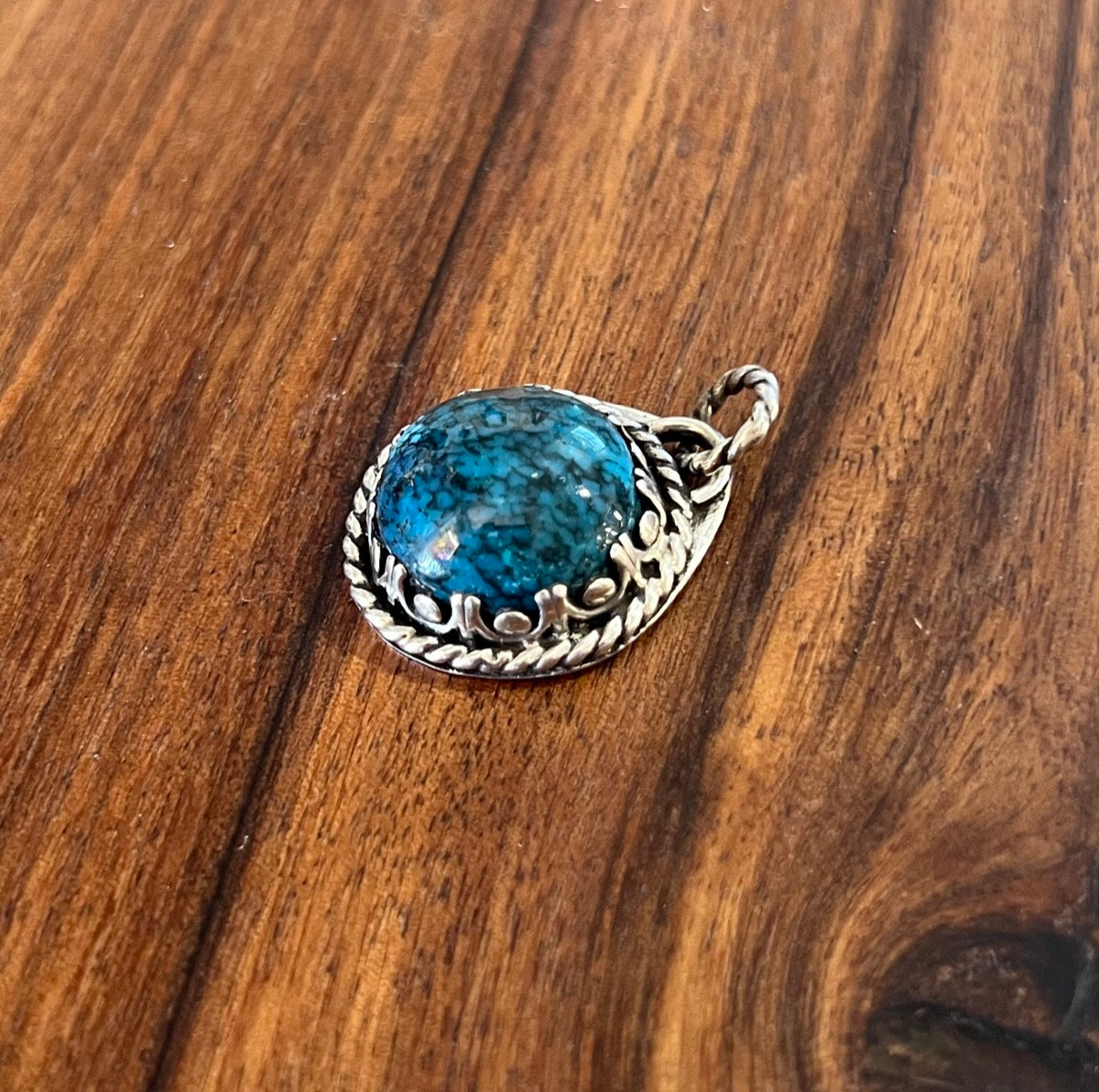 Ithaca Peak Turquoise Pendant by Kevin Kietzman     JL11113