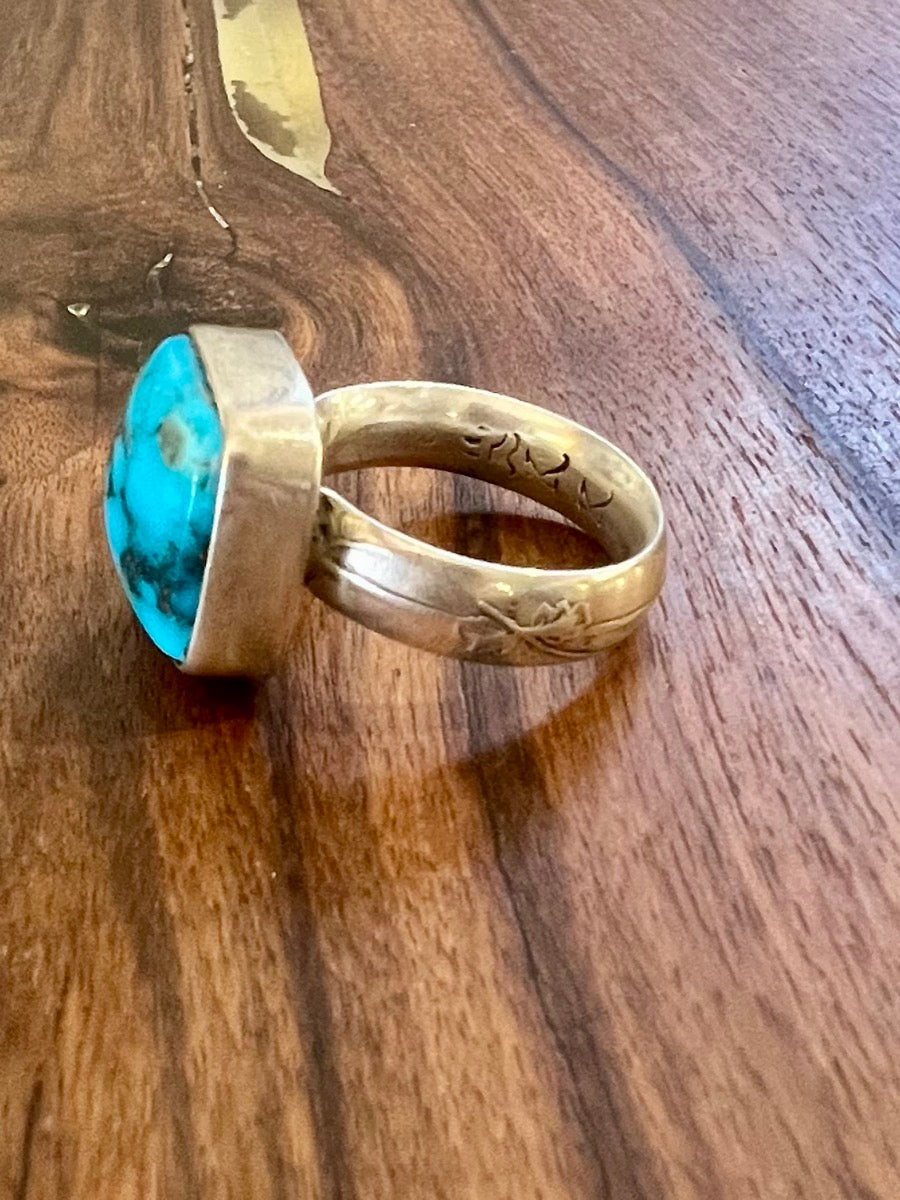 Morenci Turquoise Sterling Silver Ring by Kevin Kietzman     JL11118