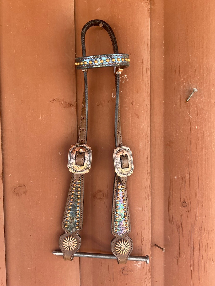 MOUSM Western Leather Breast Collar and Headstall Tack Set    BCL1130