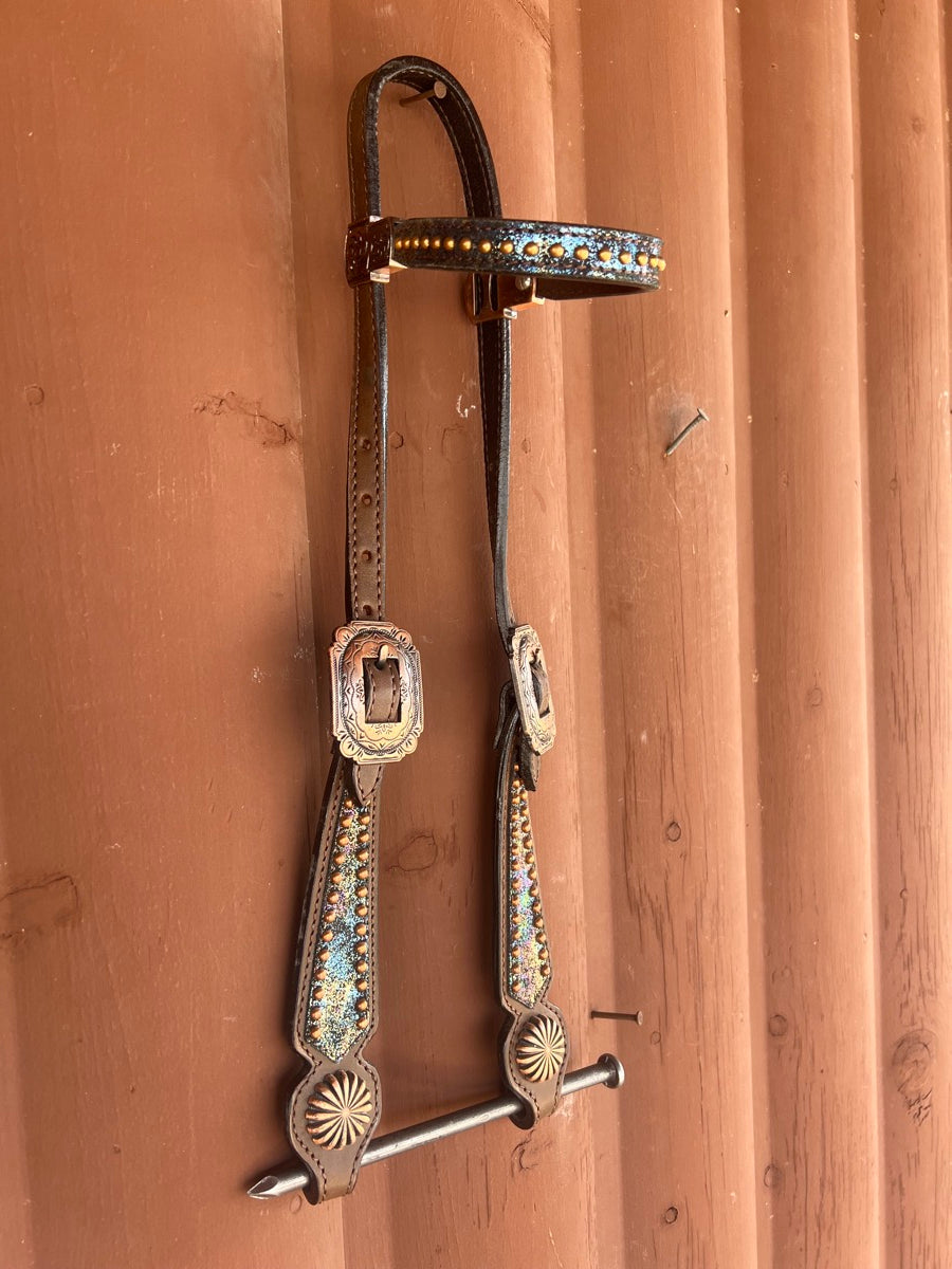 MOUSM Western Leather Breast Collar and Headstall Tack Set    BCL1130