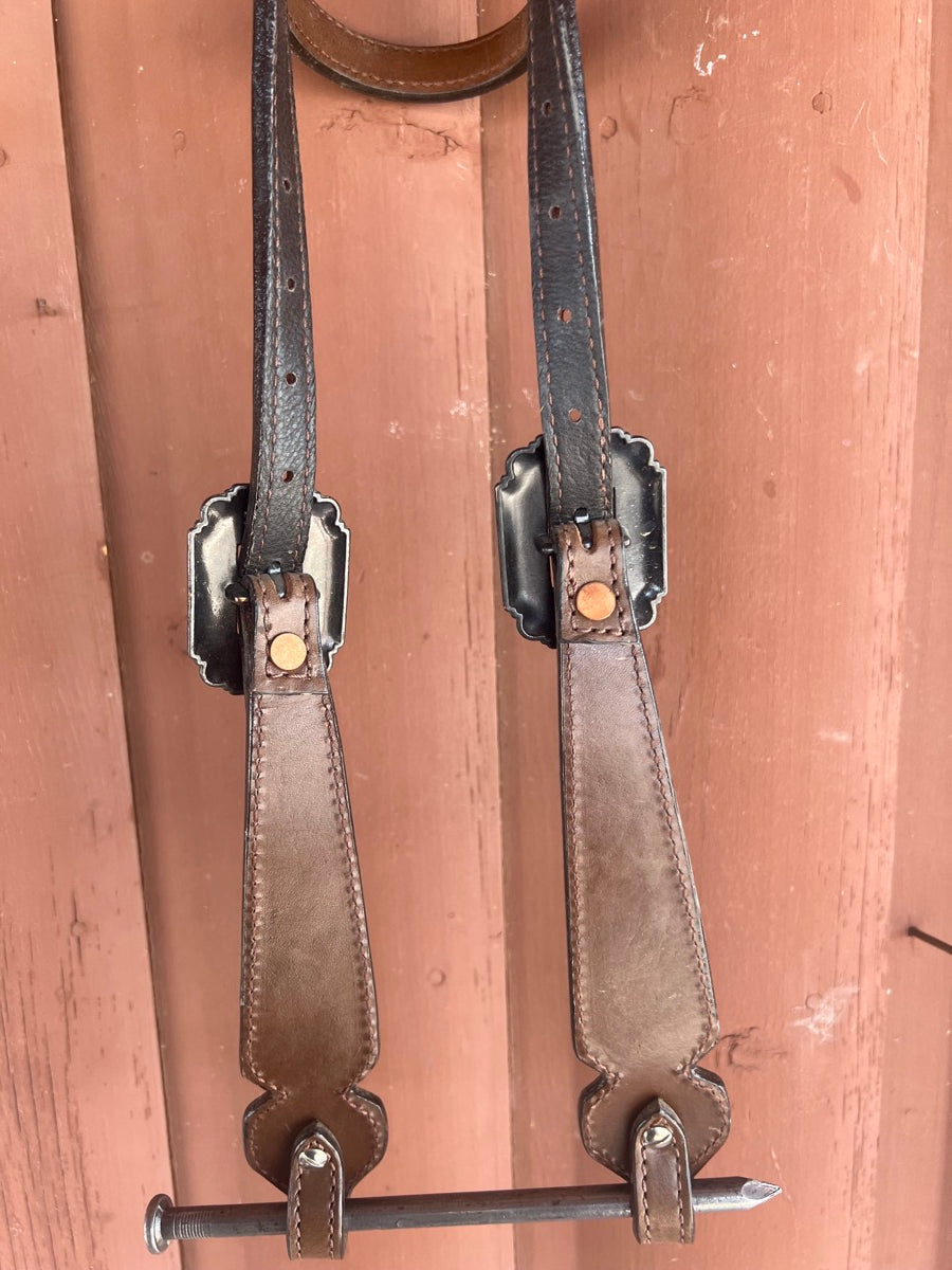 MOUSM Western Leather Breast Collar and Headstall Tack Set    BCL1130
