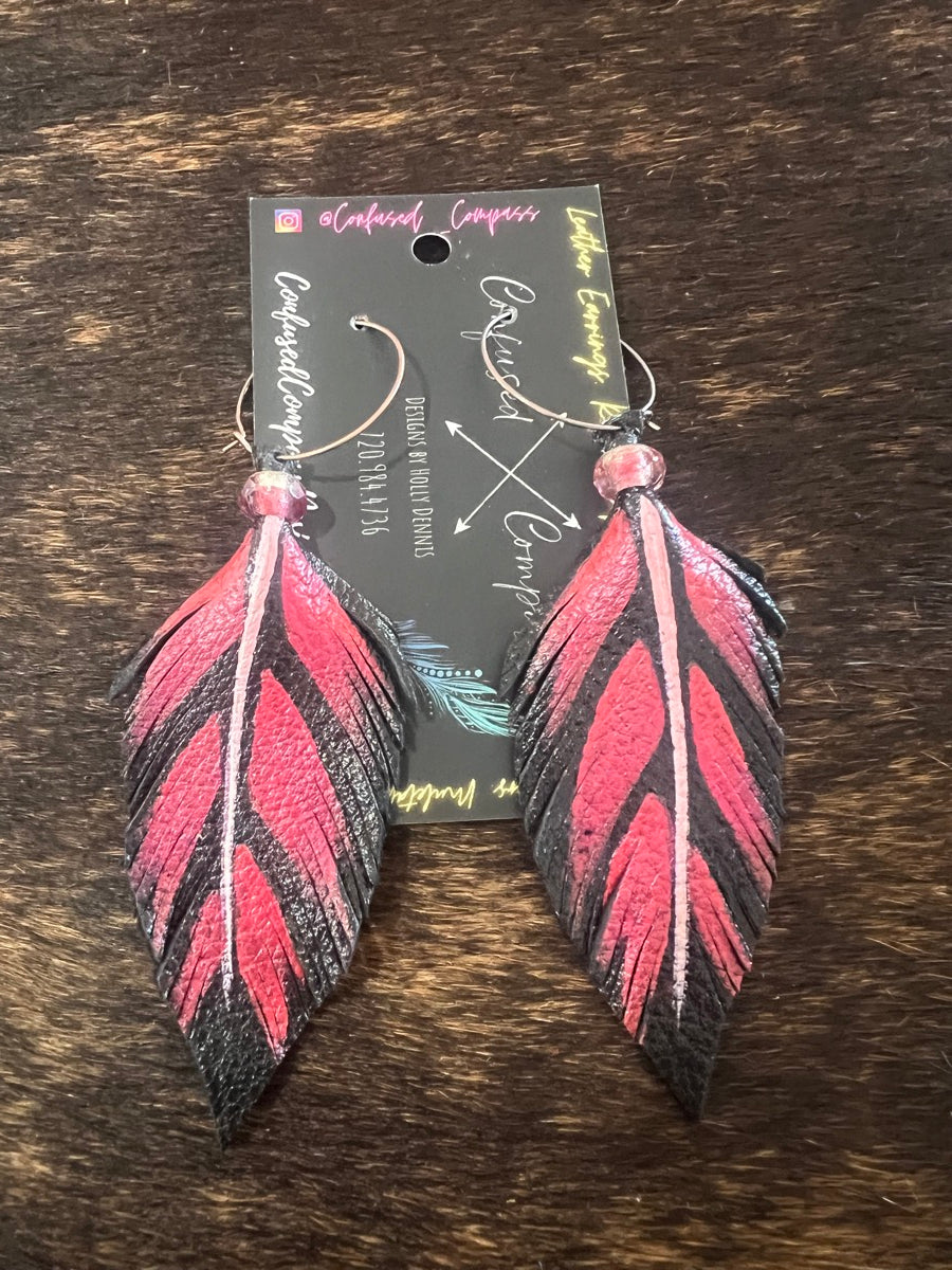 Feather Hoop Earrings