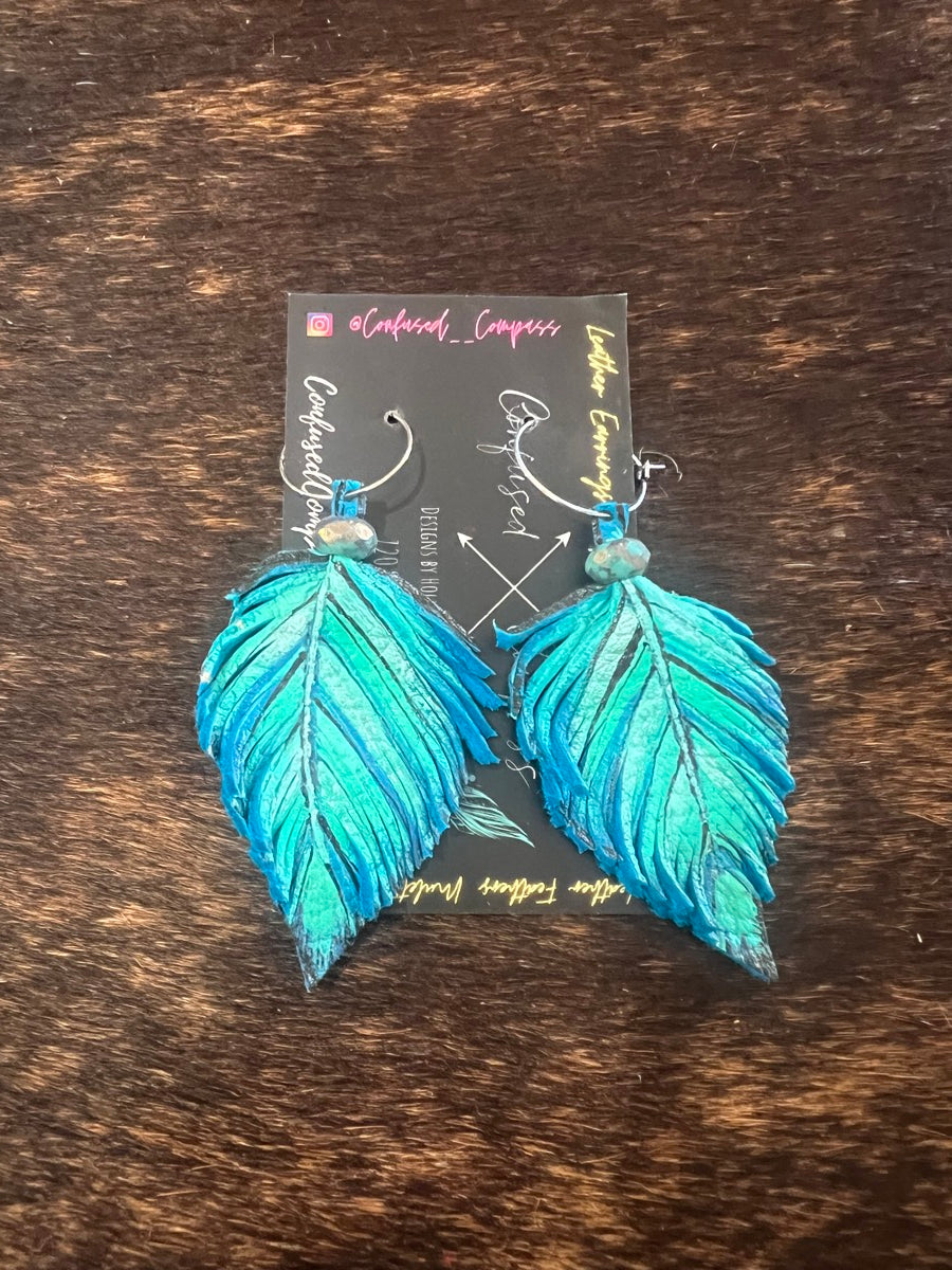 Feather Hoop Earrings