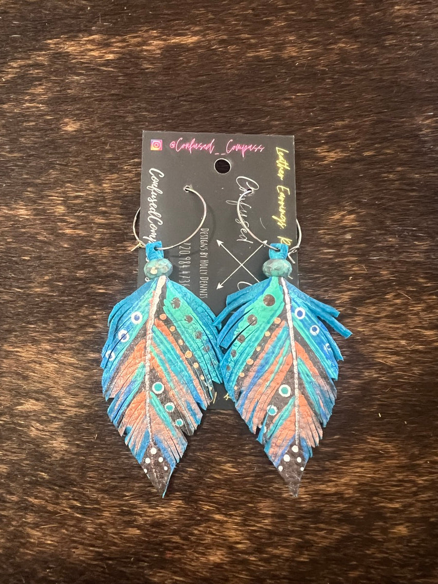 Feather Hoop Earrings