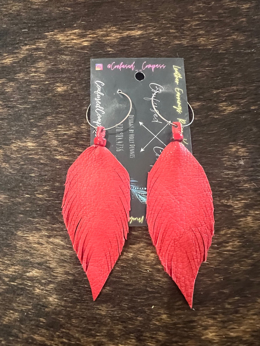 Feather Hoop Earrings