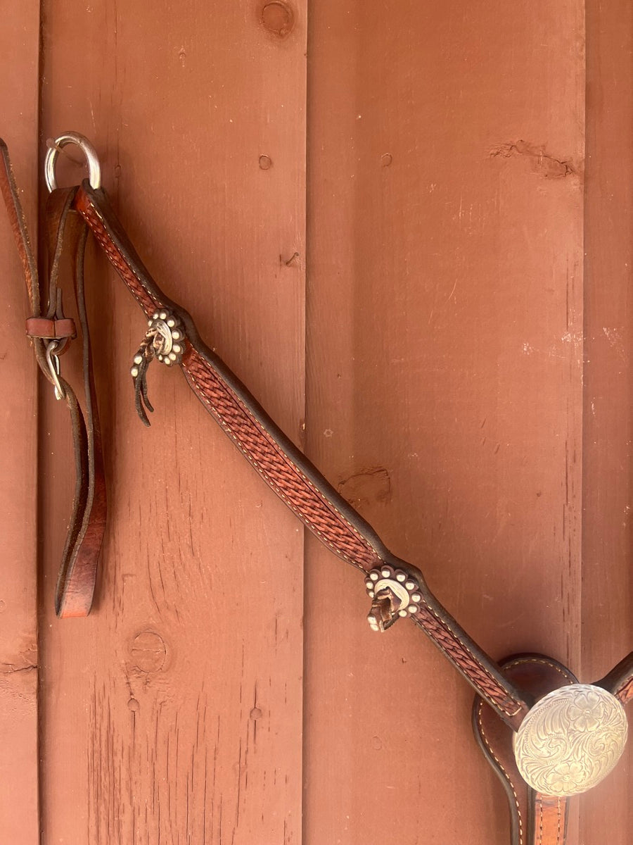 Vintage Western Leather Breast Collar    BCL1131