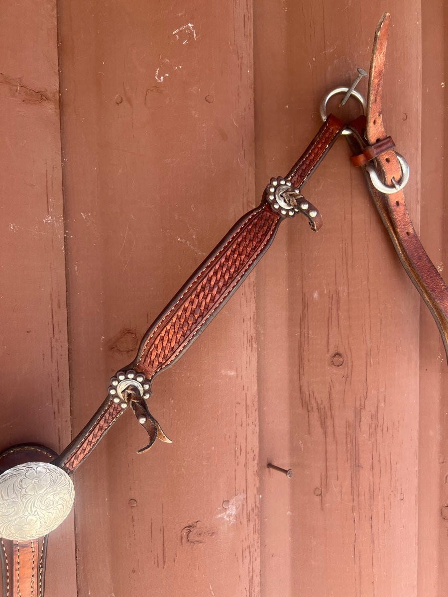 Vintage Western Leather Breast Collar    BCL1131
