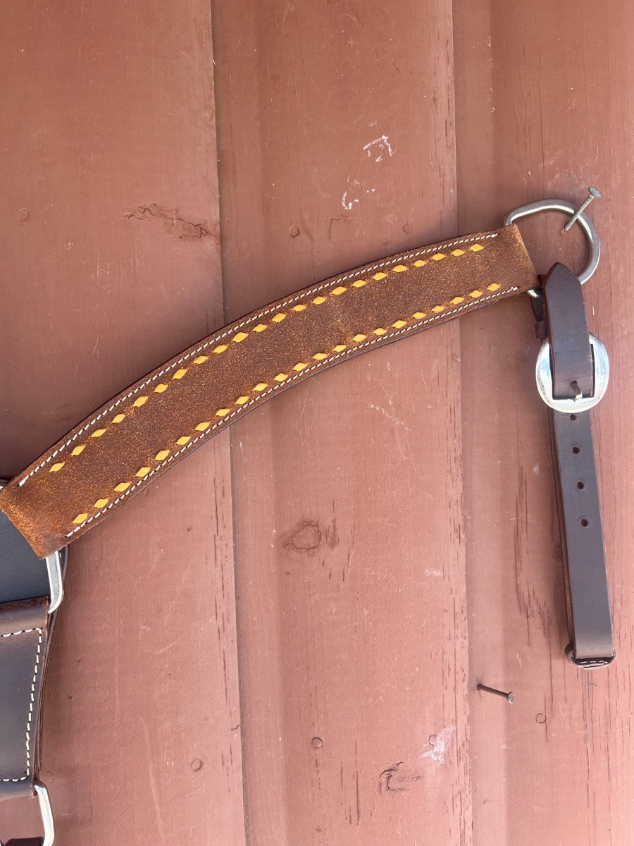 Roughout Leather with Buck Stitch Western Breast Collar   BCL1134