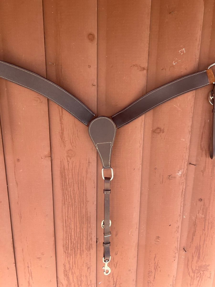 Roughout Leather with Buck Stitch Western Breast Collar   BCL1134