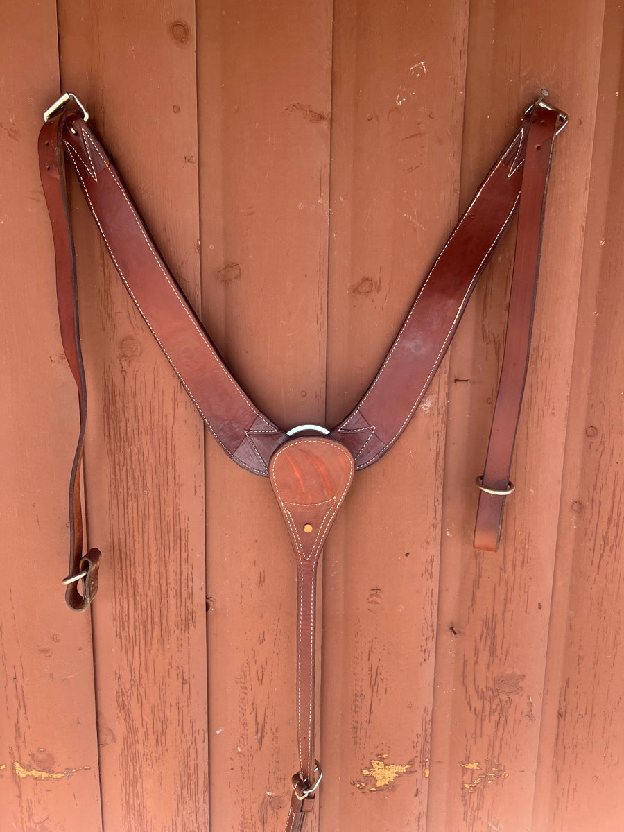 Floral Tooled Leather Western Pulling Collar with Rawhide  BCL1135